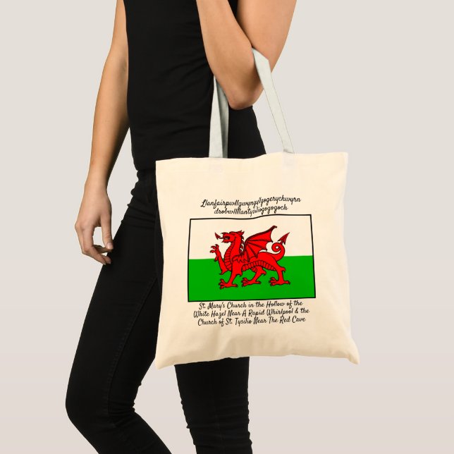 Tote Bag Drapeau Welsh Dragon Llanfairpwllgwyngyll (Devant (produit))