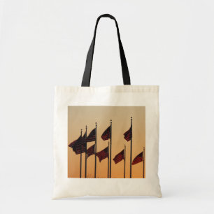 Tote Bag Drapeaux au coucher du soleil Patriotique américai