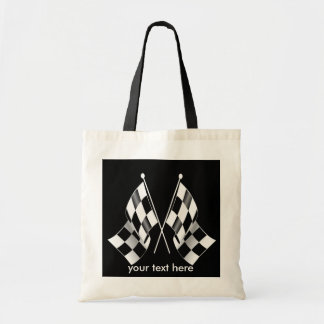Tote Bag Drapeaux de emballage Checkered noirs et blancs