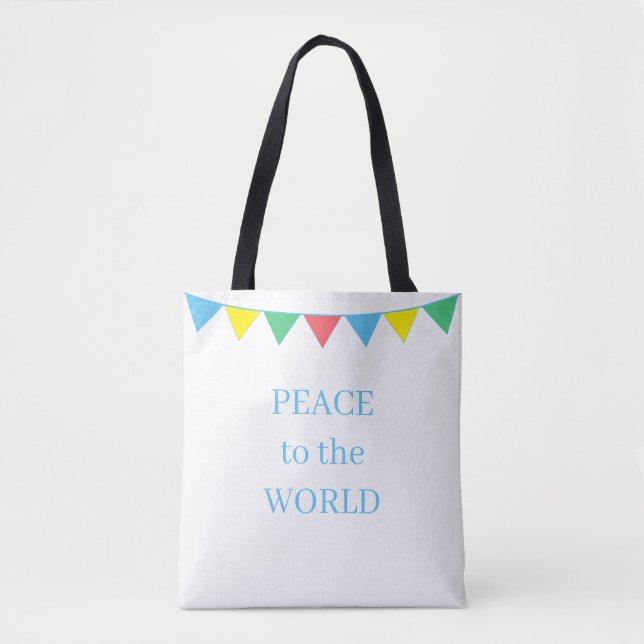 Tote Bag Drapeaux multicolores sur blanc (Devant)