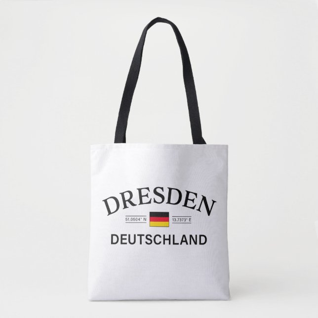 Tote Bag Dresden Deutschland Coordinates German (Devant)