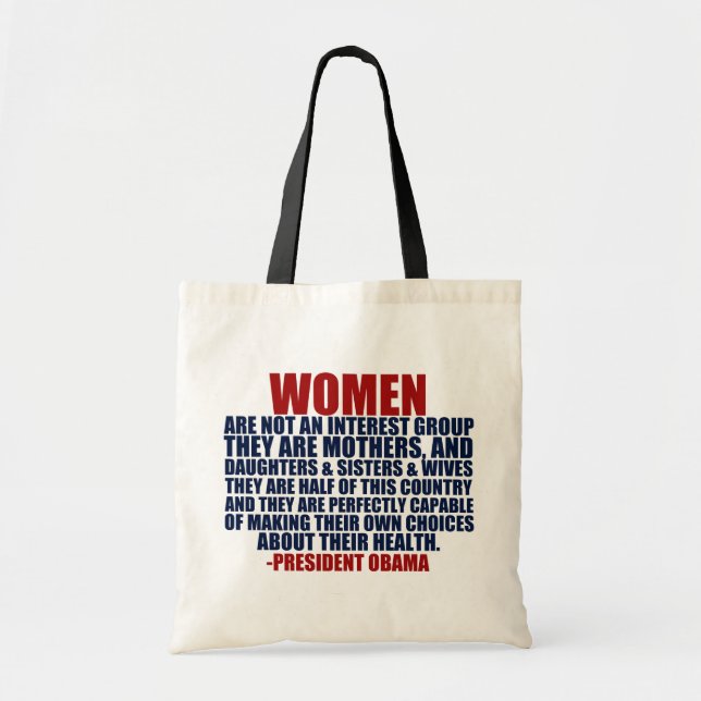 Tote Bag Droits des femmes Citation d'Obama (Devant)