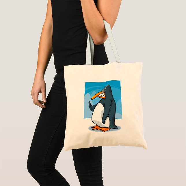 Tote Bag Drôle Angry Penguin Cartoon Cool (Créateur téléchargé)