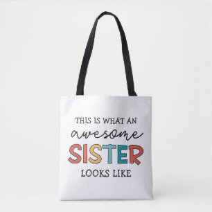 Tote Bag Drôle Awesome Soeur Cadeaux pour la meilleure so
