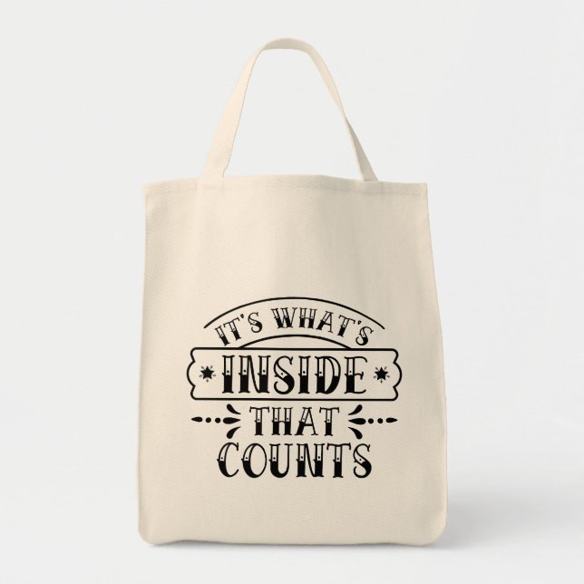Tote Bag Drôle, c'est ce qu'il y a à l'intérieur qui compte (Devant)