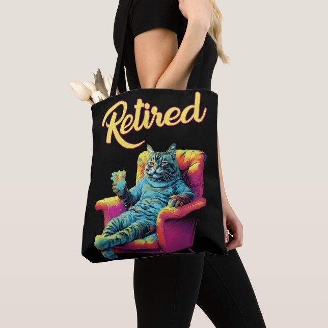 Tote Bag Drôle Chat sur canapé Retraite (De près)
