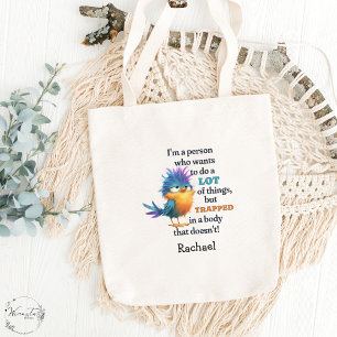 Tote Bag Drôle Citation Sarcastique Oiseau Lazy Procrastina