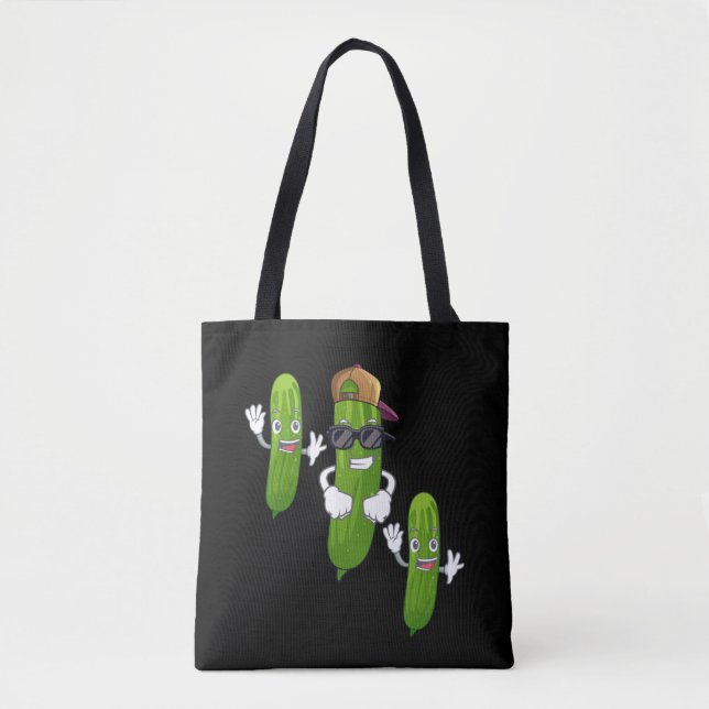 Tote Bag Drôle Concombre Picket Danser Nourriture (Devant)