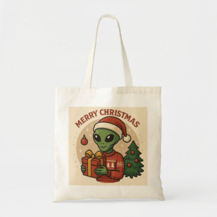 Tote Bag Drôle d'Alien Joyeux Noël