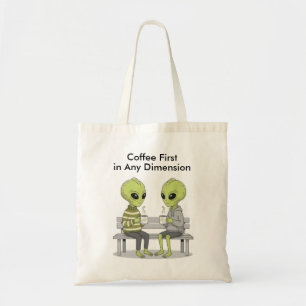 Tote Bag Drôle de café et d'aliens