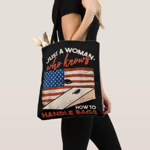 Tote Bag Drôle de Cornhole Drapeau Américain Cornhole