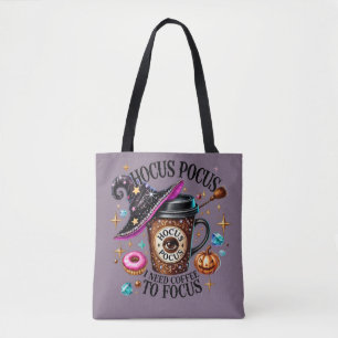 Tote Bag Drôle de Hocus Pocus J'ai Besoin de Café Sorcière