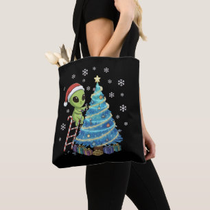 Tote Bag Drôle de Père Noël Alien Mignon Décorant Noël Spat