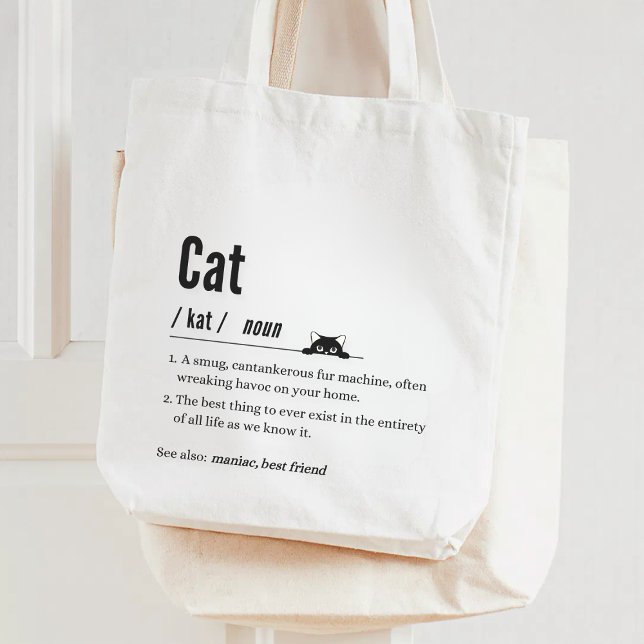 Tote Bag Drôle définition de chat Noir et blanc Parents de  (Créateur téléchargé)
