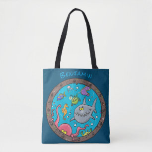 Tote Bag Drôle des créatures marines sous l'eau dessin anim