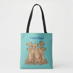 Tote Bag Drôle dessin de la famille meerkat