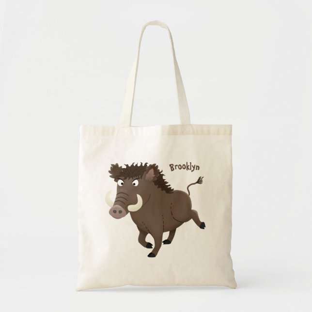 Tote Bag Drôle dessin humoristique de rasoir de sanglier (Devant)