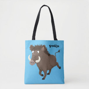 Tote Bag Drôle dessin humoristique de rasoir de sanglier