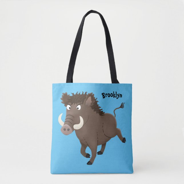 Tote Bag Drôle dessin humoristique de rasoir de sanglier (Devant)