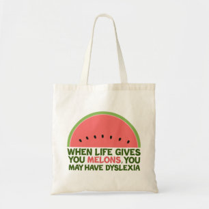 Tote Bag Drôle Dyslexie Citation Dyslexique Humour Watermel
