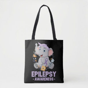 Tote Bag Drôle Epilepsie Sensibilisation Fleur Eléphant Rub