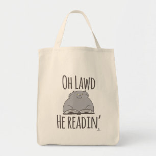 Tote Bag Drôle Fat Chat Il Lit Dessin Slogan