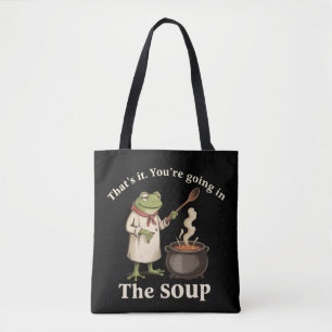 Tote Bag Drôle Grenouille Vous Allez dans la Soupe Cottagec