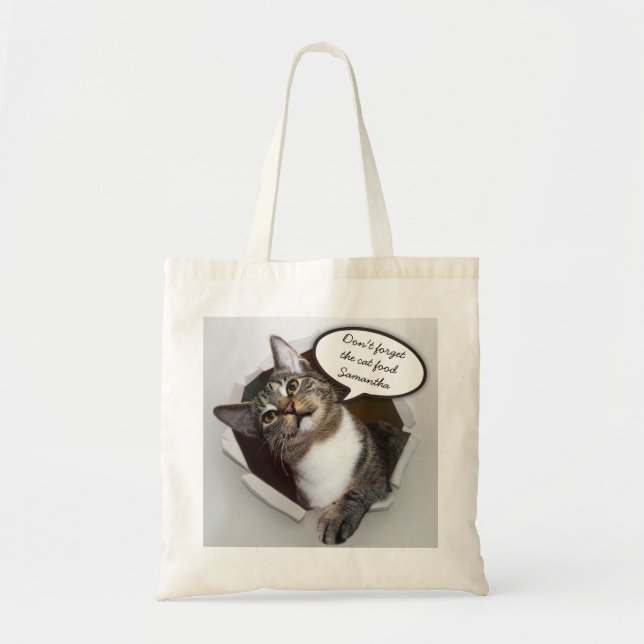 Tote Bag Drôle Interrupteur Chat Personnalisé (Devant)