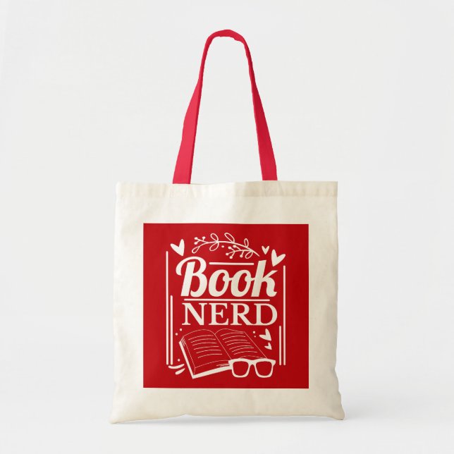 Tote Bag Drôle Livre rouge Nerd Citation livre Lover (Devant)
