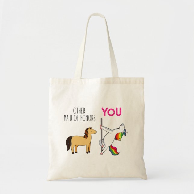 Tote Bag Drôle Maid De Proposition D'Honneur, Cute Unicorn (Devant)