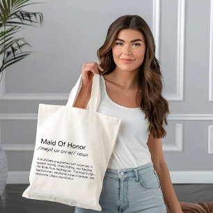 Tote Bag Drôle Maid Of Honor, proposition de définition Cad