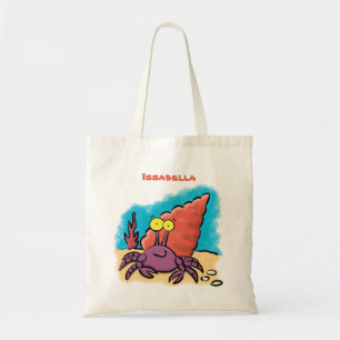 Tote Bag Drôle mignon caricature pourpre crabe ermite