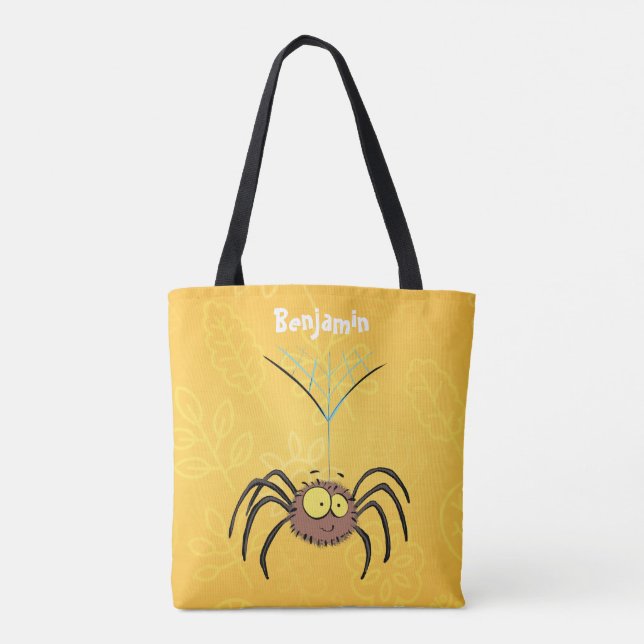 Tote Bag Drôle mignon dessin animé d'araignée moelleuse (Dos)