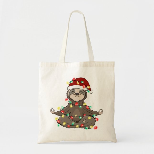 Tote Bag Drôle Mignonne Noël Sloth (Devant)