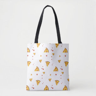 Tote Bag Drôle motif minimaliste de pizza pepperoni rétro