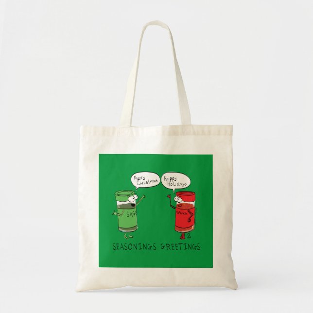 Tote Bag Drôle Noël Cartoon Cuisines épices (Devant)
