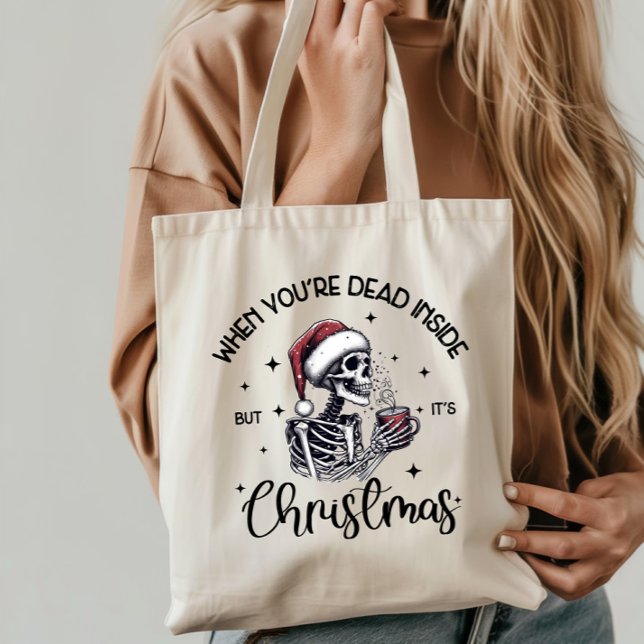 Tote Bag Drôle Noël Squelette et citation (Créateur téléchargé)