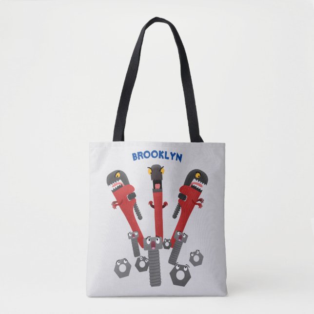 Tote Bag Drôle outil monstre de clé humour dessin animé (Devant)