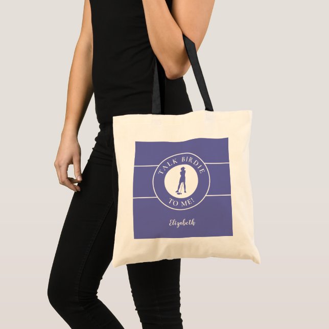 Tote Bag Drôle Parler Birdie À Moi Golfer Blue (Devant (produit))