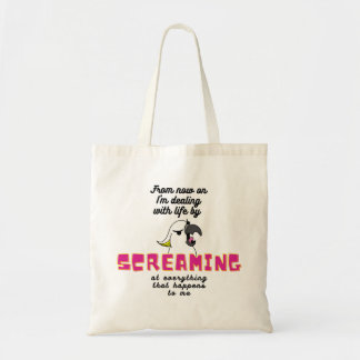 Tote Bag Drôle Perroquet hurlant style dessin animé