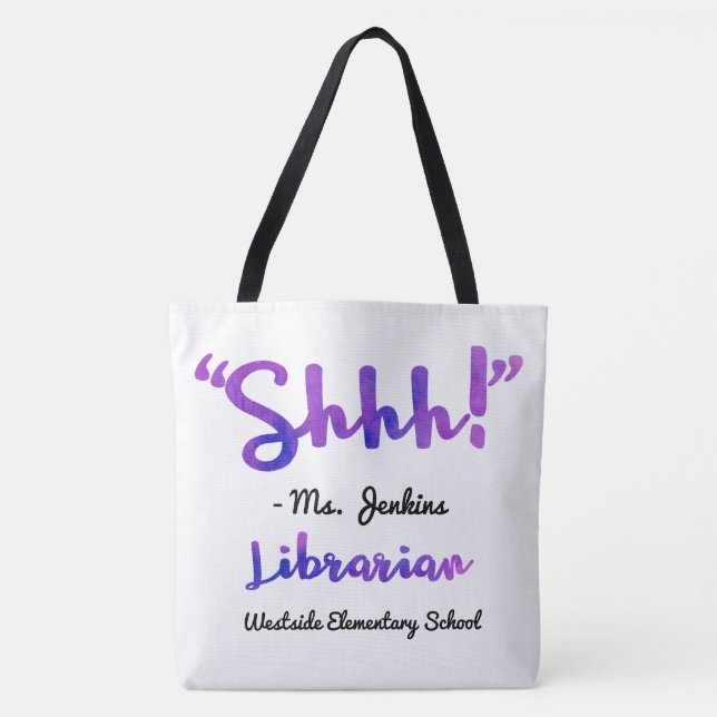 Tote Bag Drôle personnalisé Shhh ! Citation de (Devant)