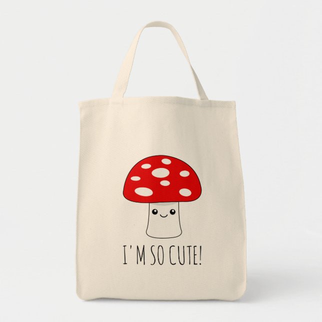 Tote Bag Drôle petit dessin animé de champignons Kawaii (Devant)