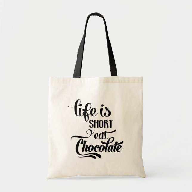 Tote Bag Drôle pour les accros au chocolat de manger de l'a (Devant)