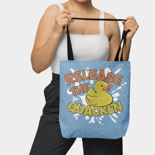 Tote Bag Drôle Retro Canard en caoutchouc Pun animal