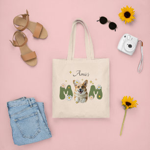Tote Bag Drôle rétro mignon Chien chiot Corgi mama devant