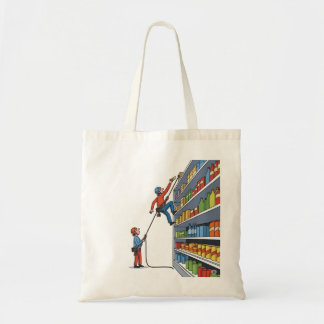 Tote Bag Drôle Rock Climber Grocering Store Cartoon