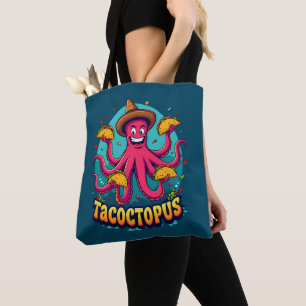Tote Bag Drôle Taco Octopus Cartoon Alimentation Pun