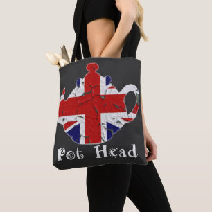 Tote Bag Drôle Tête de théière britannique détenue