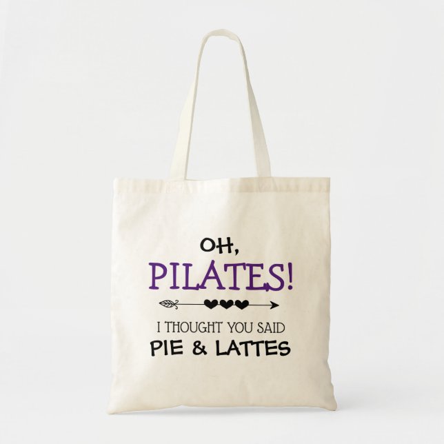 Tote Bag Drôle Typographie Pilates (Devant)