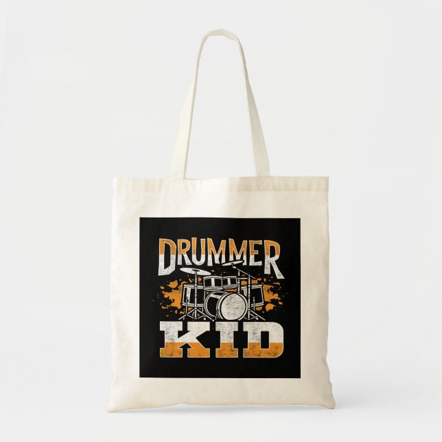Tote Bag Drummer Kid Drumming Drumsticks Musicien Rock Musi (Devant)